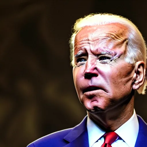 Prompt: joe biden as even emperor with glowing eyes