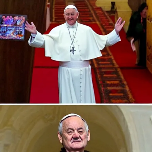 Image similar to bill murray is the pope