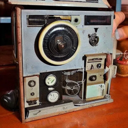 Prompt: look at this most amazing device i found in my grandpa's attic! what do you think this thing even does?