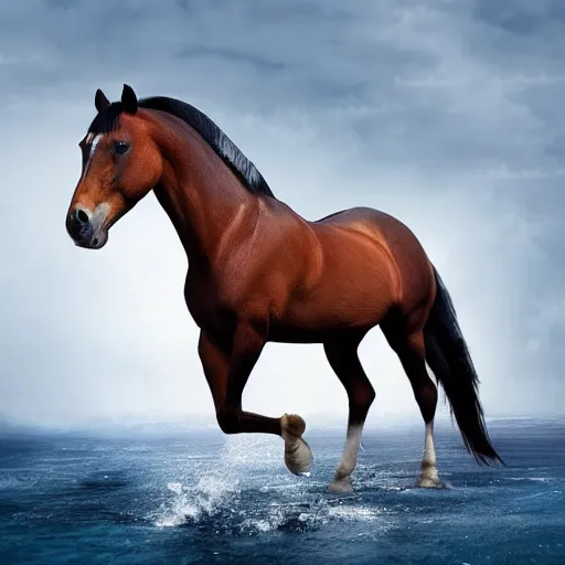 Image similar to photo of a hybrid between a horse and a fish