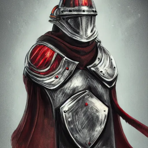 Image similar to An old man wearing knights armour and a fire fighters helmet, full view, highly detailed, digital art, sharp focus, trending on art station, anime art style