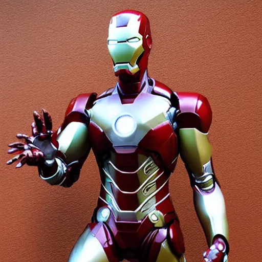 Image similar to Michelangelo sculpture of Ironman