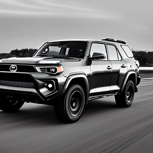 Image similar to GT4 4Runner black plain livery simple mono color, racing on track photo 2022