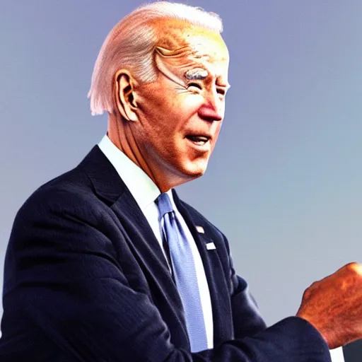 Image similar to Joe Biden in a 90's rap album cover