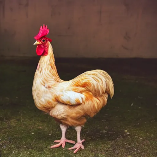 Image similar to a high quality photo of a chicken wearing a suit, Romanticism, 8k