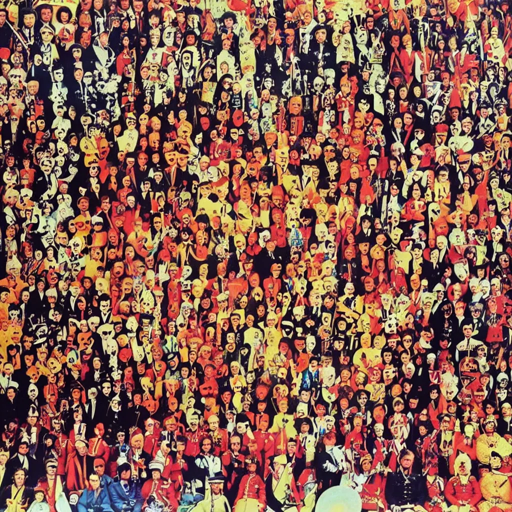 Prompt: the beatles sgt. pepper's lonely hearts club band album cover