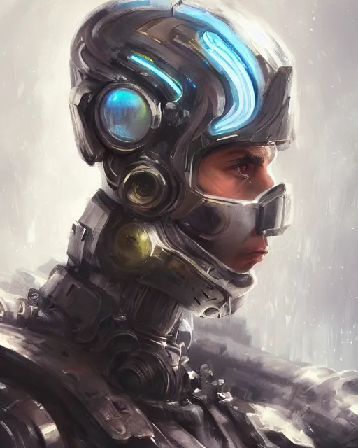 Prompt: portrait of handsome guy in cyber armor, dreamy and ethereal, expressive pose, bule eyes, exciting expression, fantasy, intricate, elegant, many lightning, cold color, highly detailed, digital painting, artstation, concept art, cyberpunk wearing, smooth, sharp focus, led, illustration.