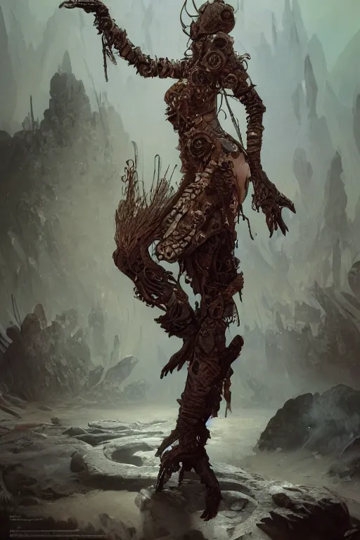 Image similar to a full body portrait of a beautiful post apocalyptic offworld nordic necromancer dancing reposed by the magma pits, intricate, elegant, highly detailed, digital painting, artstation, concept art, smooth, sharp focus, illustration, art by krenz cushart and artem demura and alphonse mucha