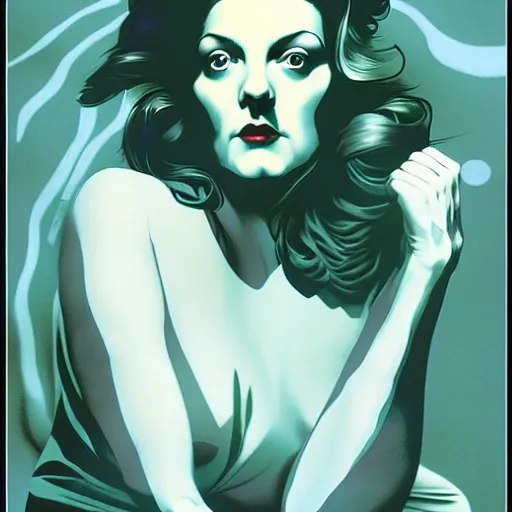 Image similar to comic art by joshua middleton, actress, sheryl lee as laura palmer in the tv show, twin peaks,