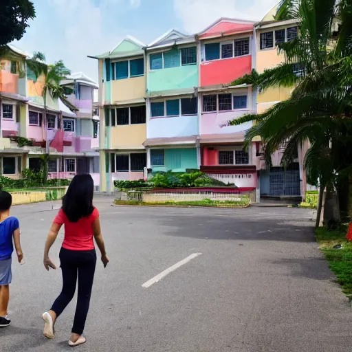 Image similar to walking through a housing estate in singapore