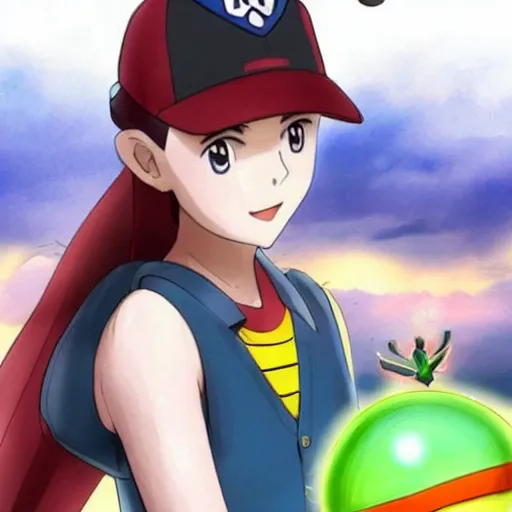 Image similar to a pokemon trainer that looks like emma watson