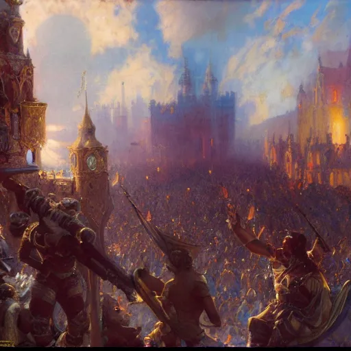 Image similar to uprising in the royal castle, events inside the castle, close up, painting by gaston bussiere, craig mullins, j. c. leyendecker, 4 k, 8 k, trending on artstation, artstationhd, artstationhq, highest detail