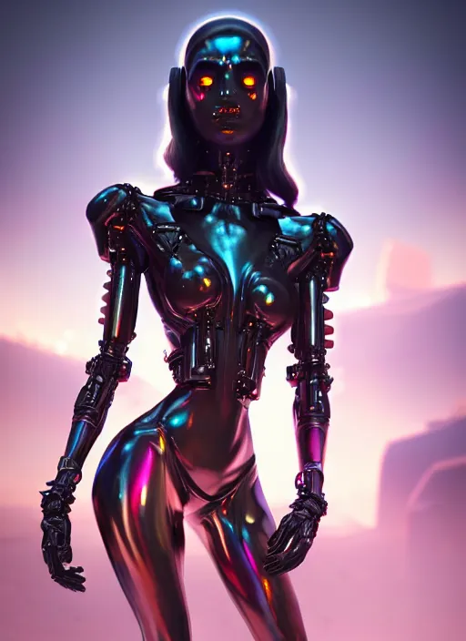 Image similar to cybernetic queen of darkness | from side | ominous oily soft polished rich tempting intricate modern | weta disney pixar movie still photo | sci fi fantasy, smooth, octane render, sharp focus, artstation, concept art, ig model | artgerm, rhads, wlop, loish, beeple |