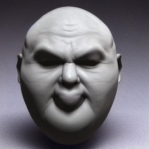 Image similar to blob with a detailed handsome face, 3 d render, rendered lighting