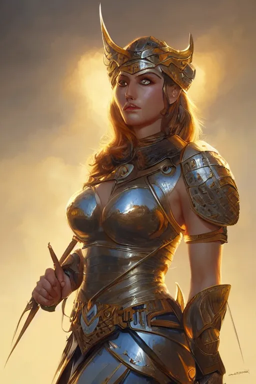 Image similar to amazon valkyrie athena, d & d, fantasy, portrait, highly detailed, headshot, digital painting, trending on artstation, concept art, sharp focus, illustration, art by artgerm and greg rutkowski and magali villeneuve