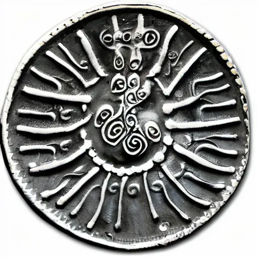 Image similar to Greek silver coin with octopus, from Syracuse, Sicily, 460-450 BC