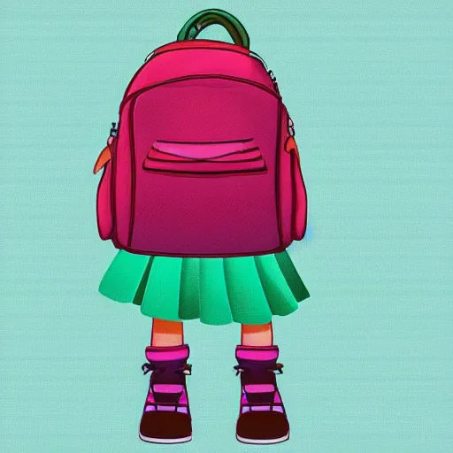 Prompt: “ a little girl with school bag in pixar style ”