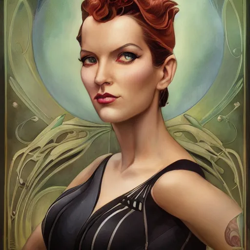 Image similar to an art nouveau, ( streamline moderne ), multi - ethnic and multi - racial portrait in the style of charlie bowater, and donato giancola, and charles dulac. very large, clear, expressive and intelligent eyes. symmetrical, centered, ultrasharp focus, dramatic lighting, photorealistic digital matte painting, intricate ultra detailed background.