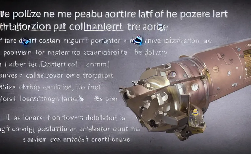 Prompt: We need to polorize the port FTL portal generator.” “There's a destabilization in the chromium phaser booster amplifier. I should decrease power to the magnesium collector brackets.” “There's a temporal anomaly in the faulty carbon antigravity collectors. They need to eject the power housing.” “The side FTL is offline. They need to connect up the zirconium flow drive plates.” “There's a neutrino surge in the dorsal antigravity impulser. You need to decrease power to the quantum shift rocket.” “The nitronium charge is offline. I need to polorize the molecular FTL portal drive.” “The cerium power is offline. We need to clean the carbon magnesium circuits.” “The cadmium II chroniton is offline. Don't forget to rebuild the carbon pulse replicator.” “I'm detecting a series of nanowave pulse signatures in the mercury caesium crystal core. I should de-polorize the charge teleporter bracket.” “They need to replace the ionic gamma-wave emergency rocket.” “I need to repipe the plasma to the revolving FTL housing lubriator.” in the style of Mariusz Lewandowski