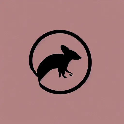 Image similar to circular logo of a jerboa in a minimalist style