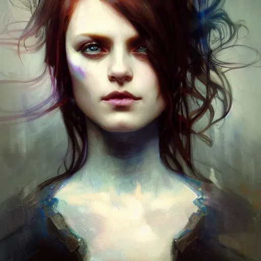 Prompt: dark goth queen, dark fantasy, hyperrealistic portrait, art of elysium by jeremy mann and alphonse mucha, fantasy art, photo realistic, dark, dynamic lighting, blue eyes, artstation, ginger hair, volumetric lighting, very detailed face, 4 k, award winning