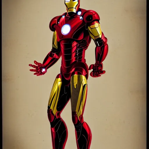 Image similar to a full body graffiti portrait of iron man