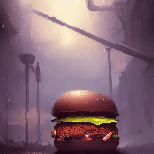 Image similar to a hamburger by greg rutkowski