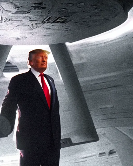 Prompt: a film still of Donald Trump starring in Star Trek, DSLR photography