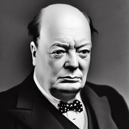 Image similar to winston churchill as iron man, historical photograph, highly detailed, full length portrait, photorealistic face, hd