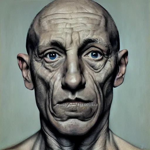 Prompt: Intricate five star Gigachad facial portrait by Pablo Picasso, oil on canvas, high detail, skin texture, photo realistic, hyperrealism,matte finish, high contrast, 3d depth, masterpiece, vivid colors, artstationhd