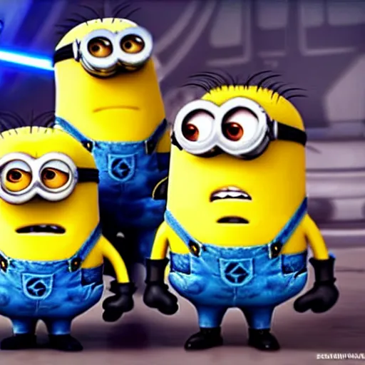 Image similar to minions in a star wars movie