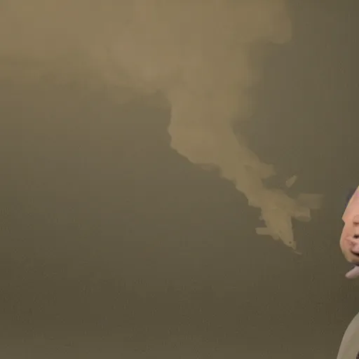 Prompt: elon musk made of smoke simulation made of smoke simulation made of smoke simulation smoke particles octane render houdini mesh emitting particles