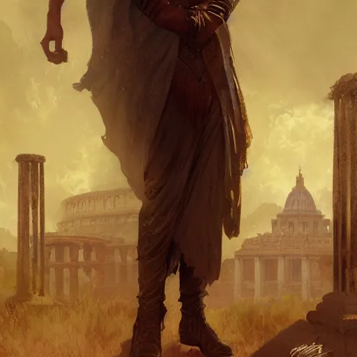 Image similar to a slender senator, ancient rome setting, character portrait by greg rutkowski, gaston bussiere, craig mullins