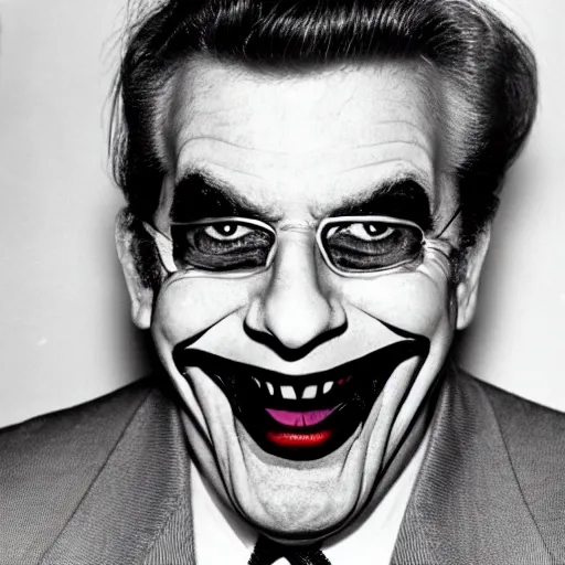Image similar to [portrait of Patrick Balkany as the Joker]