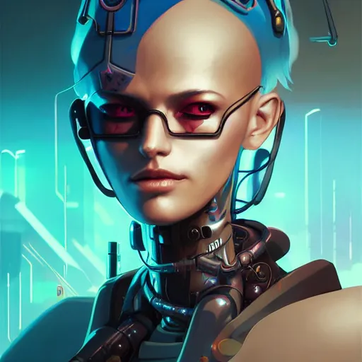 Image similar to a portrait of a beautiful cybernetic punk chick, cyberpunk concept art by pete mohrbacher and wlop and artgerm and josan gonzales, digital art, highly detailed, intricate, sci-fi, sharp focus, Trending on Artstation HQ, deviantart, unreal engine 5, 4K UHD image