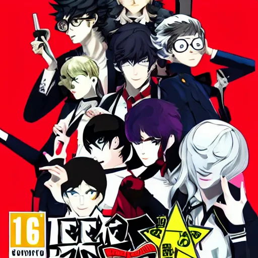 Prompt: persona 6, in the style of shin megami tensei, video game cover