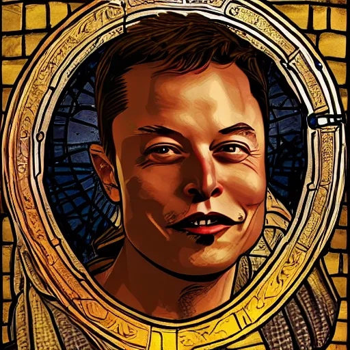 Image similar to elon musk as a smug peasant in medieval times, digital art