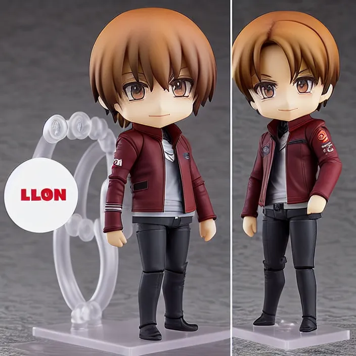 Image similar to One! Anime Nendoroid figurine of ELON MUSK With Leather Jacket, fantasy, figurine , product photo