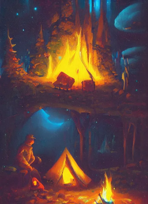 Image similar to cozy camp fire by paul lehr