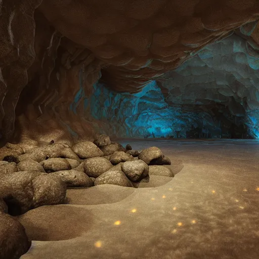 Prompt: digital painting of a cave, the walls have a skinlike texture, biological, wet, slimy, realistic, octane render, atmospheric, cinematic, perfect composition, Sigma 85 mm f/1.4