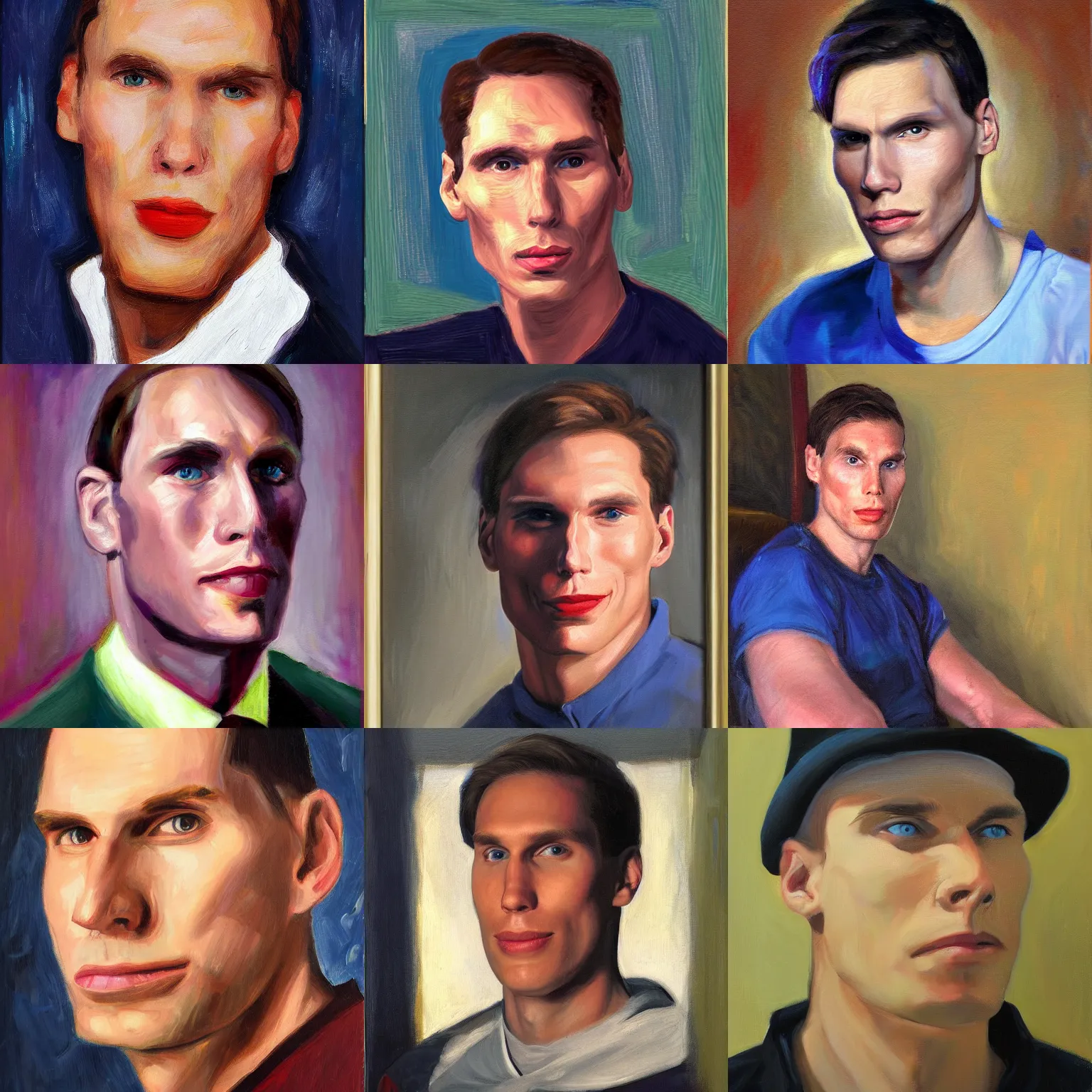 Prompt: jerma 9 8 5 oil portrait