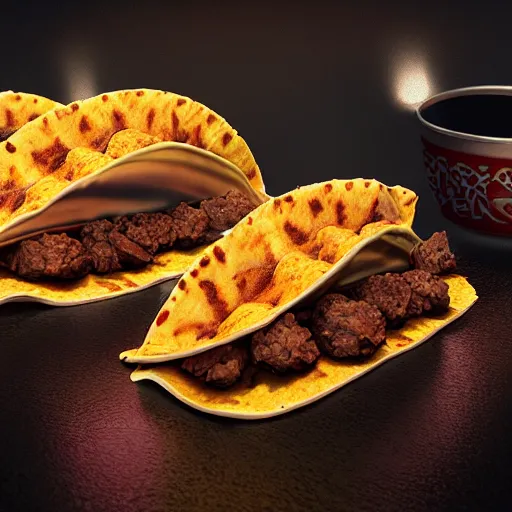 Image similar to demon taco photo realistic, dramatic cinematic lighting, octane render, 4 k, ultra detailed