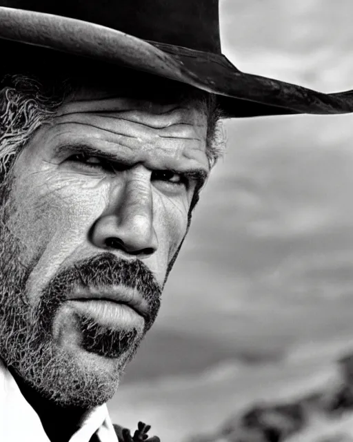 Image similar to film still close up shot of ron perlman as the man with no name from the movie a fistful of dollars. photographic, photography