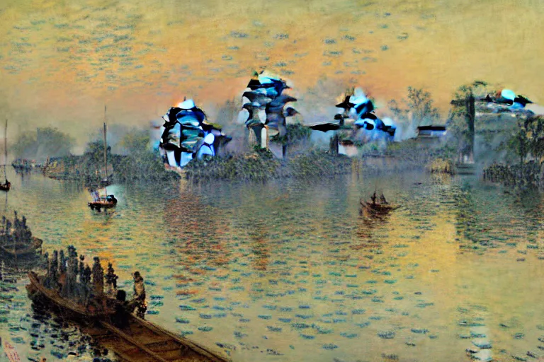 Prompt: kyoto city, painting by gaston bussiere, yoji shinkawa, claude monet