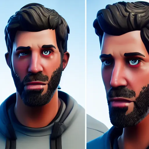 Image similar to a detailed portrait of jamie kennedy in fortnite, unreal engine 5 rendered, incredibly highly detailed and realistic, 8 k, sharp focus, studio quality
