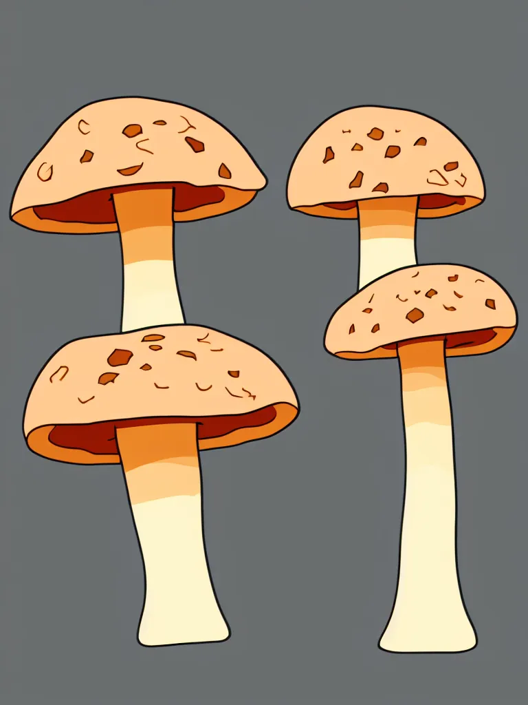 Prompt: vector graphic drawing of a mushroom, artstation