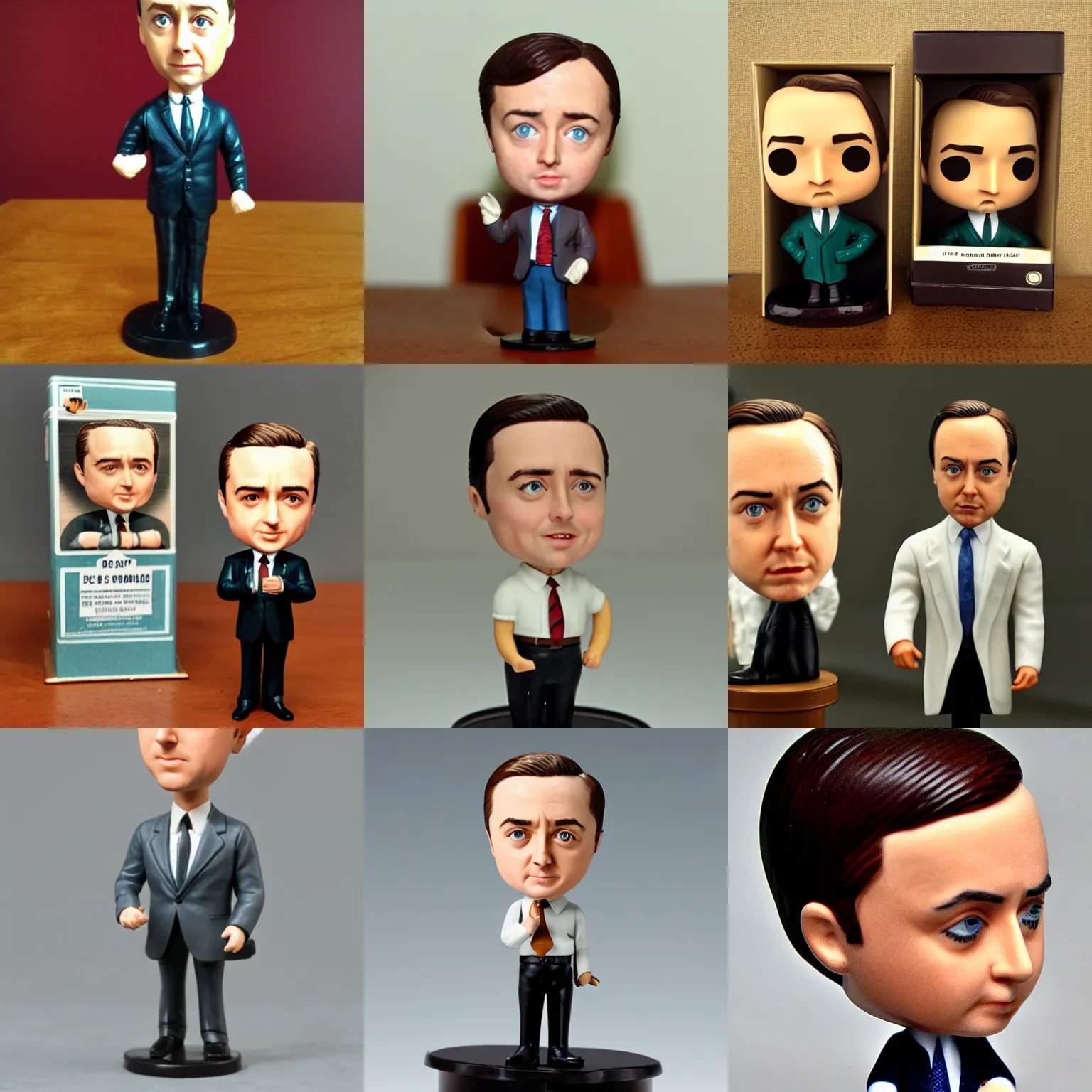 Prompt: a pete campbell from mad men bobble head
