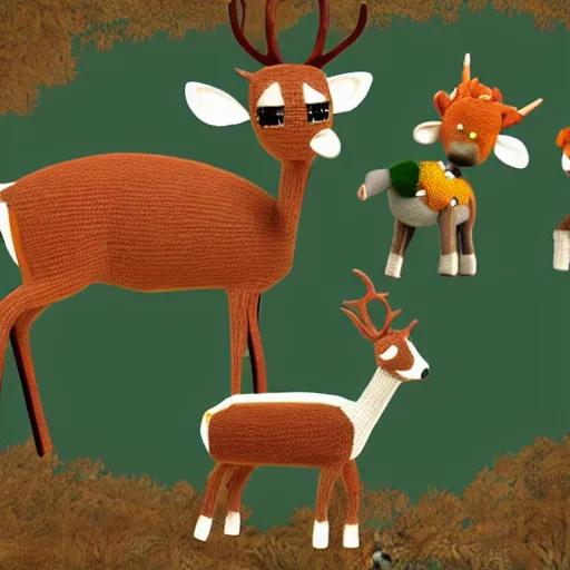 Prompt: deer in the style of little big planet