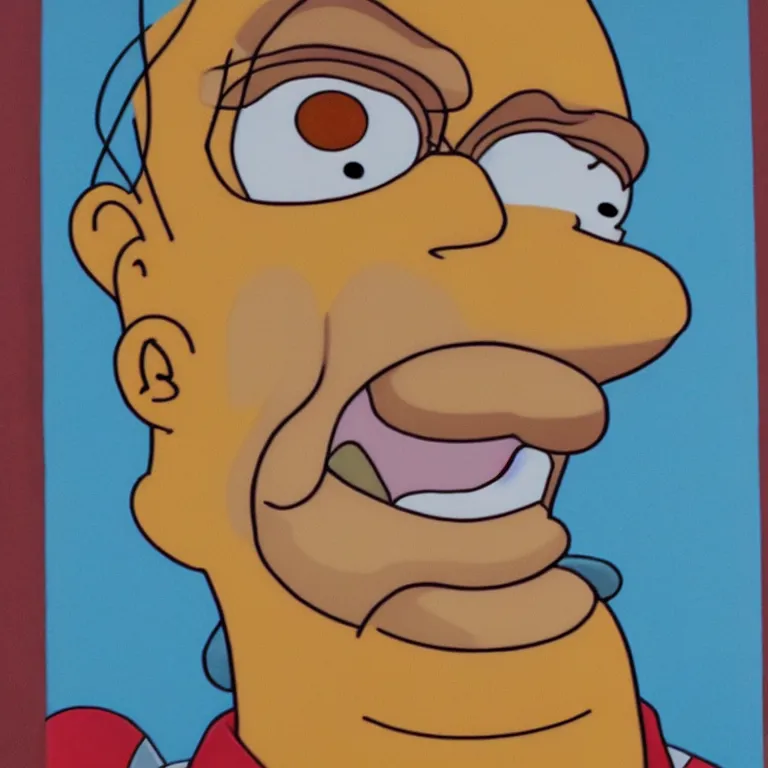 Image similar to portrait of homer simpson with crazy eyes