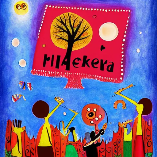 Prompt: a poster for a children's book by keraca visulceva, pixabay contest winner, naive art, concert poster, movie poster